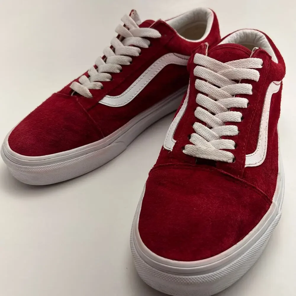 Vans Old Skool Red Suede Sneaker, Men's Size 6.5, Women's Size 8